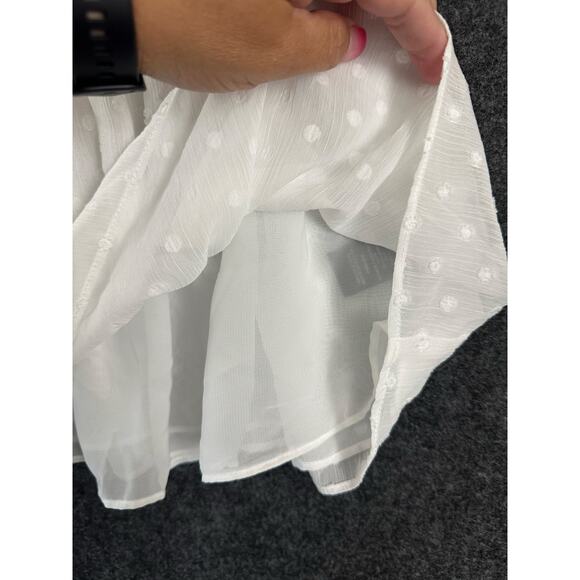 Torrid Peplum Chiffon Clip Dot Smocked Top 0 0X XL L Beachy - Picture 5 of 11